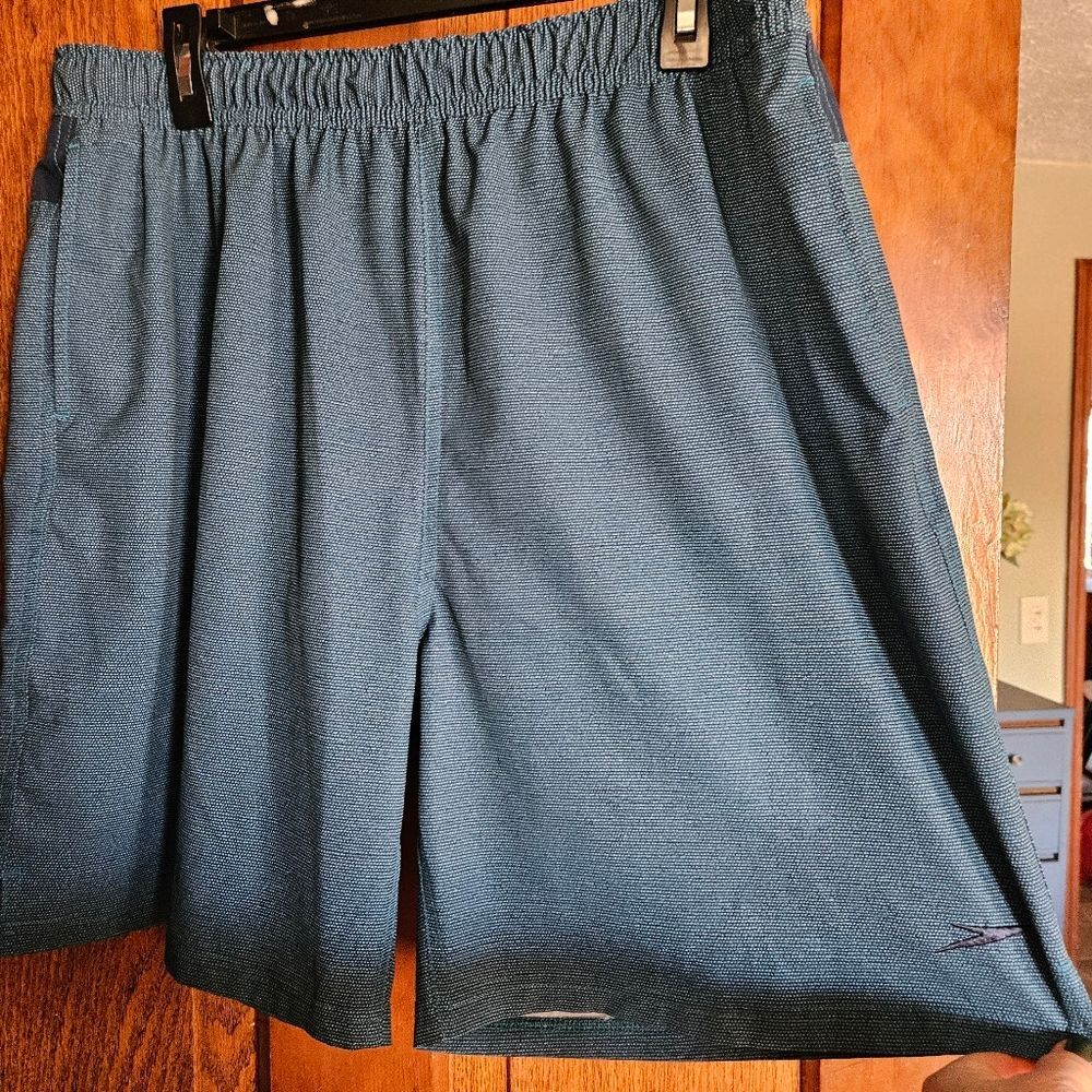 Speedo‎ Men's XL Turquoise Blue Swim Trunks Pockets Lined Summer